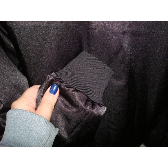 New Womens NWT $200 Satin Puma Reversible Rose Bomber Jacket S Black Beige Small - Picture 12 of 12